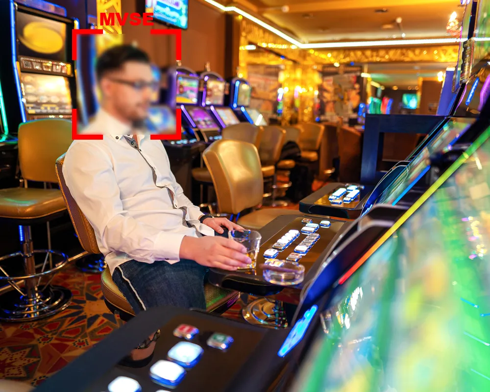 facial recognition casinos system scanning a player’s face at entrance